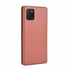 For Samsung Galaxy A81 / M60s / Note 10 Lite Carbon Fiber Texture Horizontal Flip TPU + PC + PU Leather Case with Rope & Card Slot(Brown) - 3