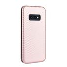 For Samsung Galaxy S10e Carbon Fiber Texture Horizontal Flip TPU + PC + PU Leather Case with Rope & Card Slot(Pink) - 3