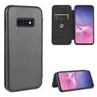 For Samsung Galaxy S10e Carbon Fiber Texture Horizontal Flip TPU + PC + PU Leather Case with Rope & Card Slot(Black) - 1