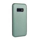 For Samsung Galaxy S10e Carbon Fiber Texture Horizontal Flip TPU + PC + PU Leather Case with Rope & Card Slot(Green) - 3