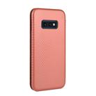 For Samsung Galaxy S10e Carbon Fiber Texture Horizontal Flip TPU + PC + PU Leather Case with Rope & Card Slot(Brown) - 3