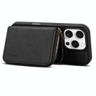 For iPhone 16 Denior D26 Skin Feel MagSafe Zipper Bag Leather Phone Case(Black) - 3