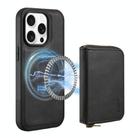 For iPhone 15 Pro Max Denior D26 Skin Feel MagSafe Zipper Bag Leather Phone Case(Black) - 1