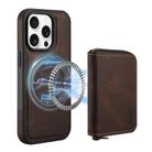 For iPhone 15 Pro Max Denior D26 Skin Feel MagSafe Zipper Bag Leather Phone Case(Coffee) - 1