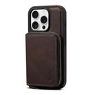For iPhone 15 Pro Max Denior D26 Skin Feel MagSafe Zipper Bag Leather Phone Case(Coffee) - 2