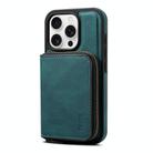 For iPhone 15 Plus/  14 Plus Denior D26 Skin Feel MagSafe Zipper Bag Leather Phone Case(Blue) - 2