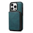 For iPhone 13 Pro Max Denior D26 Skin Feel MagSafe Zipper Bag Leather Phone Case(Blue) - 2