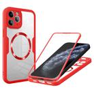 For iPhone 11 Pro Max CD Texture MagSafe Phone Case(Red) - 1