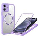 For iPhone 12 CD Texture MagSafe Phone Case(Purple) - 1