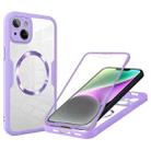 For iPhone 14 CD Texture MagSafe Phone Case(Purple) - 1
