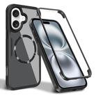 For iPhone 16 CD Texture MagSafe Phone Case(Black) - 1