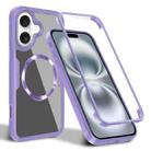 For iPhone 16 CD Texture MagSafe Phone Case(Purple) - 1