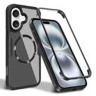 For iPhone 16 Plus CD Texture MagSafe Phone Case(Black) - 1