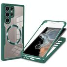 For Samsung Galaxy S22 Ultra 5G CD Texture MagSafe Phone Case(Green) - 1