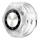 For Huawei Watch GT 4 / GT 5 46mm Integrated Anti-fall TPU Watch Band(Frosted Transparent) - 1