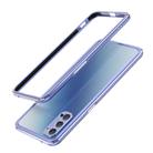 For OPPO Reno4 Aluminum Alloy Shockproof Protective Bumper Frame(Blue Silver) - 1