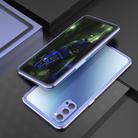 For OPPO Reno4 Aluminum Alloy Shockproof Protective Bumper Frame(Blue Silver) - 2