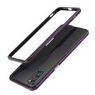 For OPPO Reno4 Aluminum Alloy Shockproof Protective Bumper Frame(Black Purple) - 1