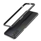 For OPPO Reno4 Aluminum Alloy Shockproof Protective Bumper Frame(Black Silver) - 1