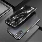 For OPPO Reno4 Aluminum Alloy Shockproof Protective Bumper Frame(Black Silver) - 2