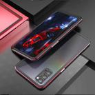 For OPPO Reno4 Aluminum Alloy Shockproof Protective Bumper Frame(Black Red) - 2