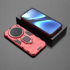 For vivo X200 Magnetic Ring Holder PC + TPU Phone Case(Red) - 2