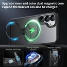 For Samsung Galaxy S25 5G Double Ring MagSafe Magnetic Holder Phone Case(Matte Blue) - 3