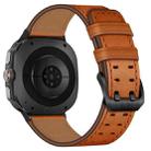 For Samsung Galaxy Watch Ultra 47mm Double Buckle Genuine Leather Watch Band(Orange) - 2