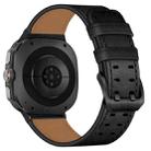 For Samsung Galaxy Watch8 / Watch8 Classic Double Buckle Genuine Leather Watch Band(Black) - 2