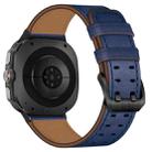 For Samsung Galaxy Watch8 / Watch8 Classic Double Buckle Genuine Leather Watch Band(Blue) - 2