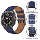 For Samsung Galaxy Watch8 / Watch8 Classic Double Buckle Genuine Leather Watch Band(Blue) - 3
