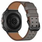 For Samsung Galaxy Watch8 / Watch8 Classic Double Buckle Genuine Leather Watch Band(Grey) - 2
