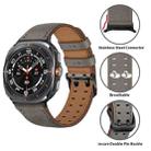 For Samsung Galaxy Watch8 / Watch8 Classic Double Buckle Genuine Leather Watch Band(Grey) - 3