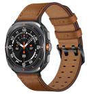 For Samsung Galaxy Watch8 / Watch8 Classic Double Buckle Genuine Leather Watch Band(Brown) - 1