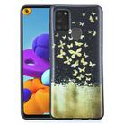 For Samsung Galaxy A21s Painted Pattern Soft TPU Case(Gold Butterflies) - 1