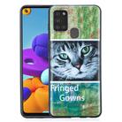 For Samsung Galaxy A21s Painted Pattern Soft TPU Case(Cat) - 1