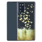 For Samsung Galaxy Note20 Painted Pattern Soft TPU Case(Gold Butterflies) - 1