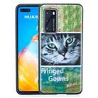 For Huawei P40 Painted Pattern Soft TPU Case(Cat) - 1