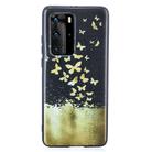 For Huawei P40 Pro Painted Pattern Soft TPU Case(Gold Butterflies) - 2