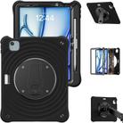 For iPad Air 11 2025 / 2024 / Pro 11 2022 Holder Silicone Hybrid PC Tablet Case(Black) - 2