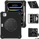 For iPad Pro 11 2024 Holder Silicone Hybrid PC Tablet Case(Black) - 2