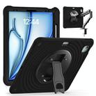 For iPad Air 13 2024 / 2025 Holder Silicone Hybrid PC Tablet Case(Black) - 1