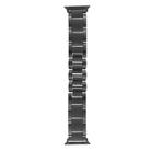 For Apple Watch 46mm / 49mm / 45mm / 44mm Wave Thread 3-bead Stainless Steel Watch Band(Black) - 2