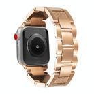 For Apple Watch 46mm / 49mm / 45mm / 44mm Wave Thread 3-bead Stainless Steel Watch Band(Rose Gold) - 1