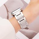 For Apple Watch 46mm / 49mm / 45mm / 44mm Wave Thread 3-bead Stainless Steel Watch Band(Silver) - 3