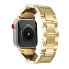 For Apple Watch 42mm / 41mm / 40mm / 38mm Wave Thread 3-bead Stainless Steel Watch Band(Gold) - 1