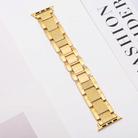 For Apple Watch 42mm / 41mm / 40mm / 38mm Wave Thread 3-bead Stainless Steel Watch Band(Gold) - 3