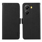 For Xiaomi Poco X7 Pro ABEEL Side-Magnetic Litchi Pattern Leather RFID Phone Case(Black) - 1