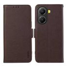 For Xiaomi Poco X7 Pro ABEEL Side-Magnetic Litchi Pattern Leather RFID Phone Case(Brown) - 1