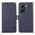 For Xiaomi Poco X7 Pro ABEEL Side-Magnetic Litchi Pattern Leather RFID Phone Case(Blue) - 1